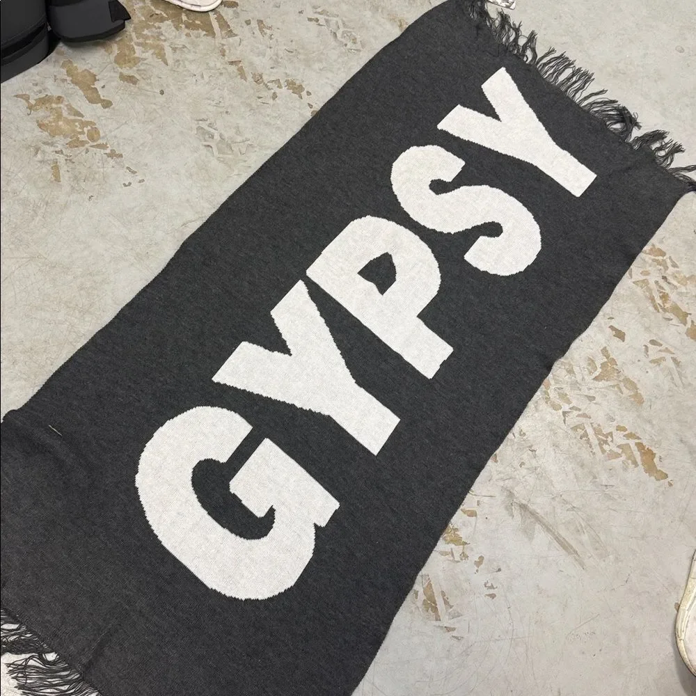 Black and White GYPSY Throw Cover Up or Shall BRAND NEW Fringe End